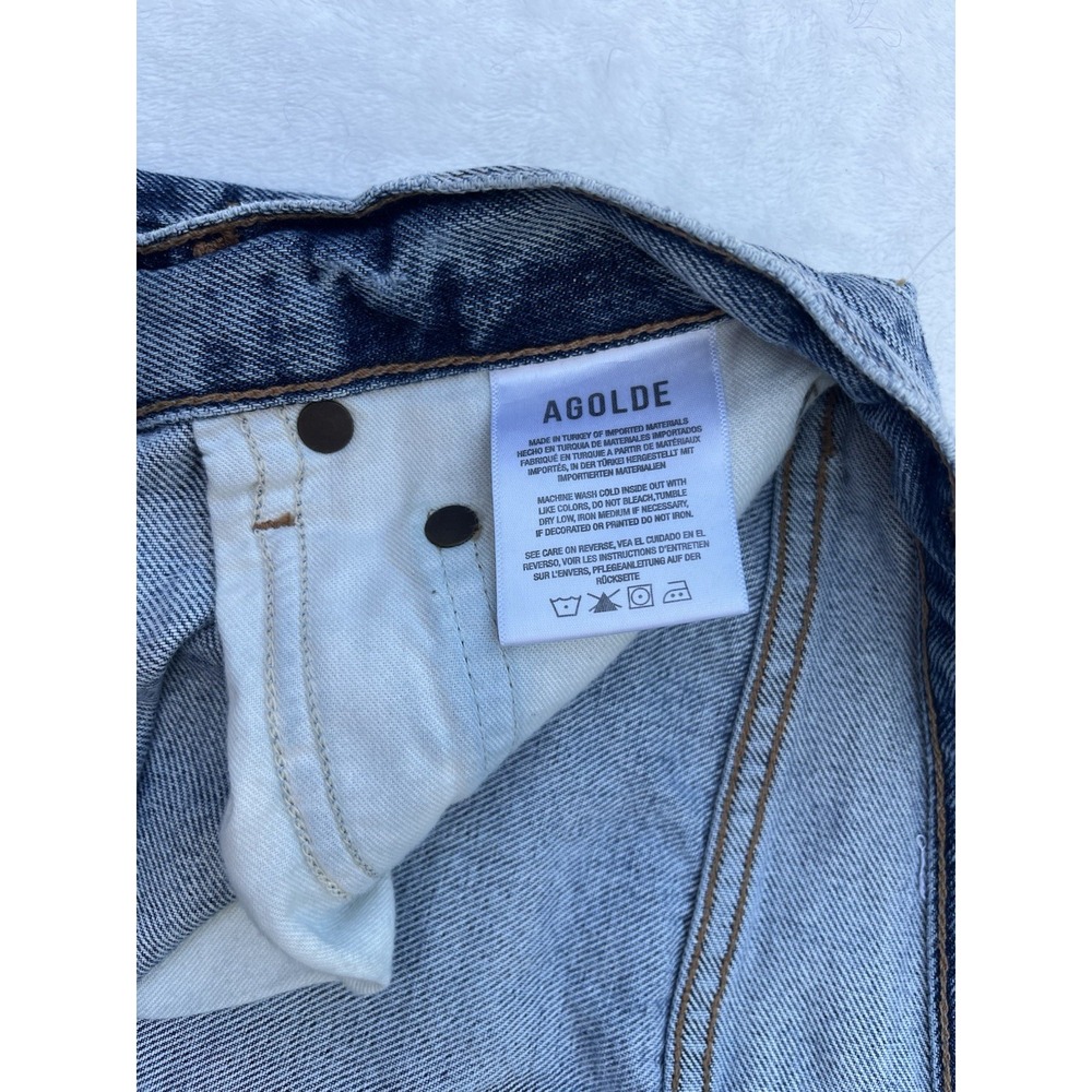 AGOLDE Riley High Rise Straight Button Fly Jeans Size 27 Crop - Picture 6 of 12